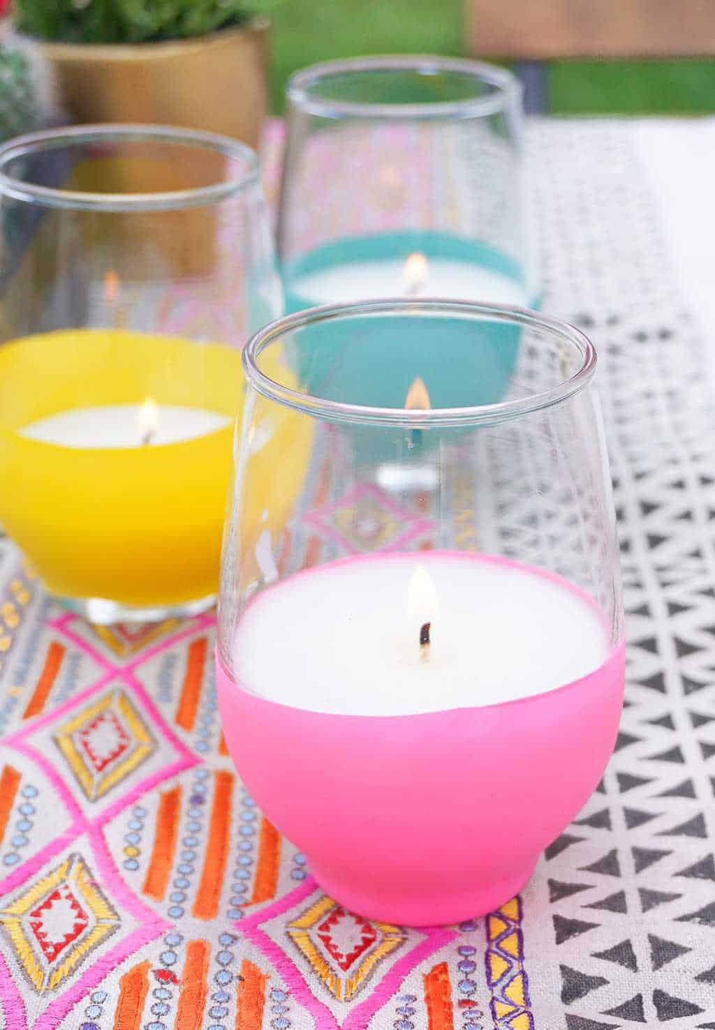 Balloon Dipped DIY Citronella Candles