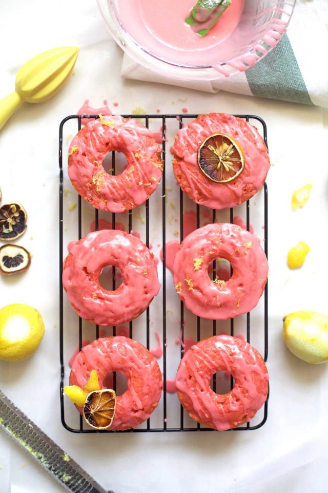 A yummy and colorful pink lemonade donuts recipe - sugar and cloth - houston blogger