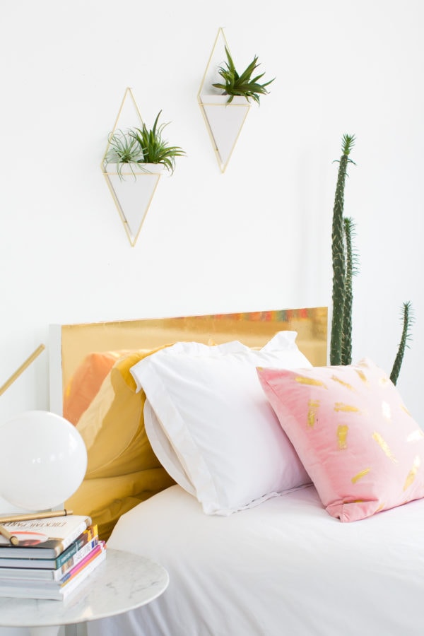 How To Make A Creative DIY Faux Brass Headboard — Sugar & Cloth Decor