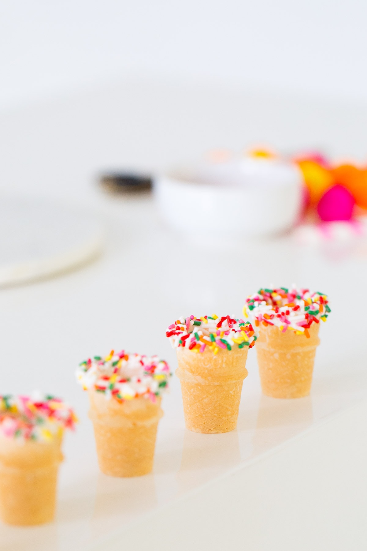 How to make mini ice cream cone shot glasses for a cute cocktail serving idea! - sugar and cloth - ashley rose - houston blogger