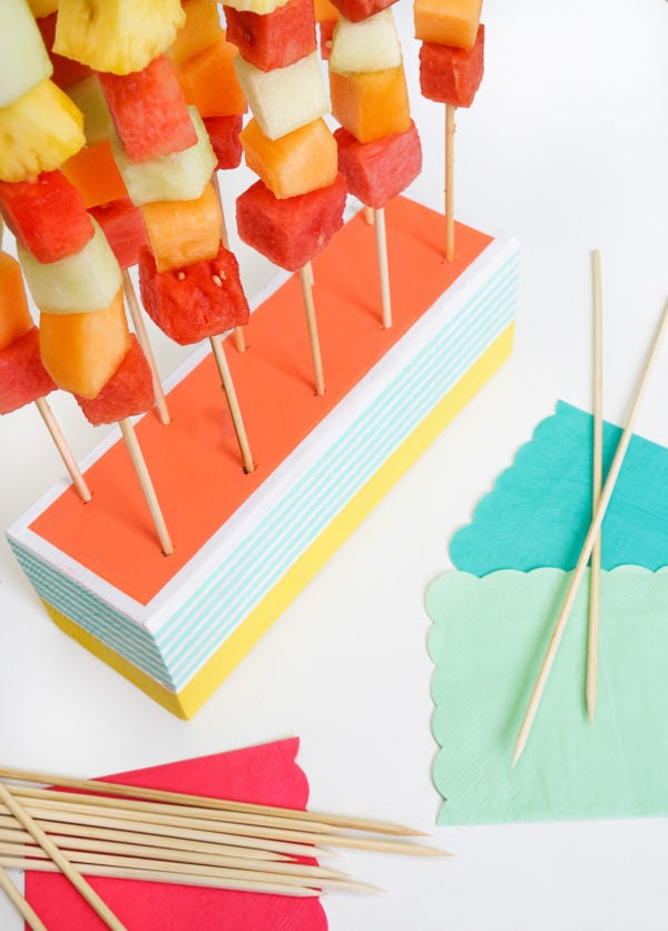 DIY Fruit Kabob Stand Sugar & Cloth