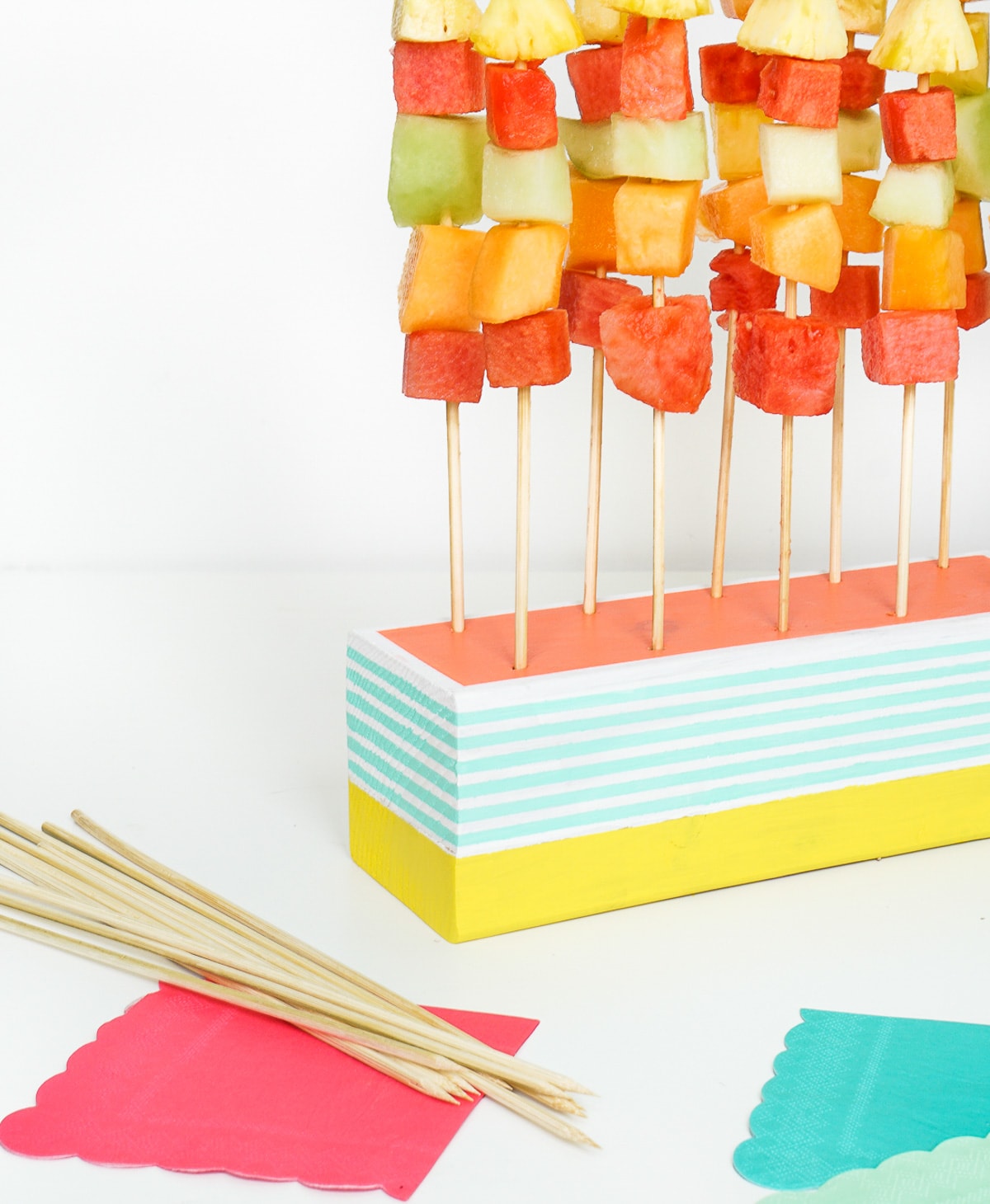 DIY Fruit Kabob Stand - Sugar & Cloth - DIY