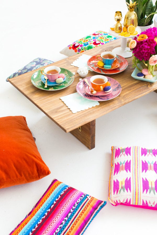 Easy DIY Floor Seating Table Sugar & Cloth Entertaining