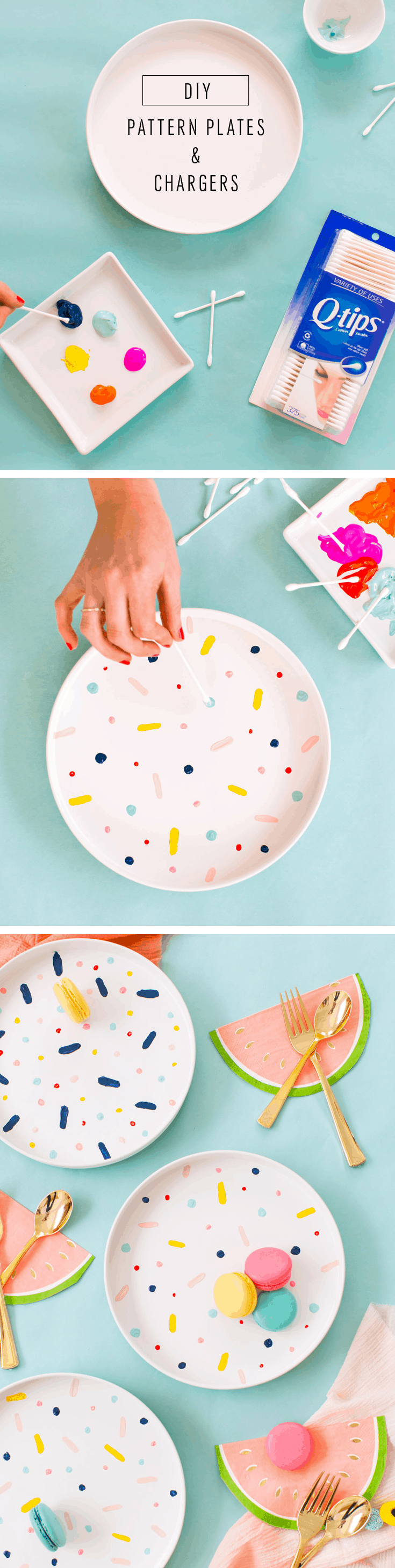 The perfect rainy afternoon craft project, DIY confett pattern placemats and chargers - sugar and cloth
