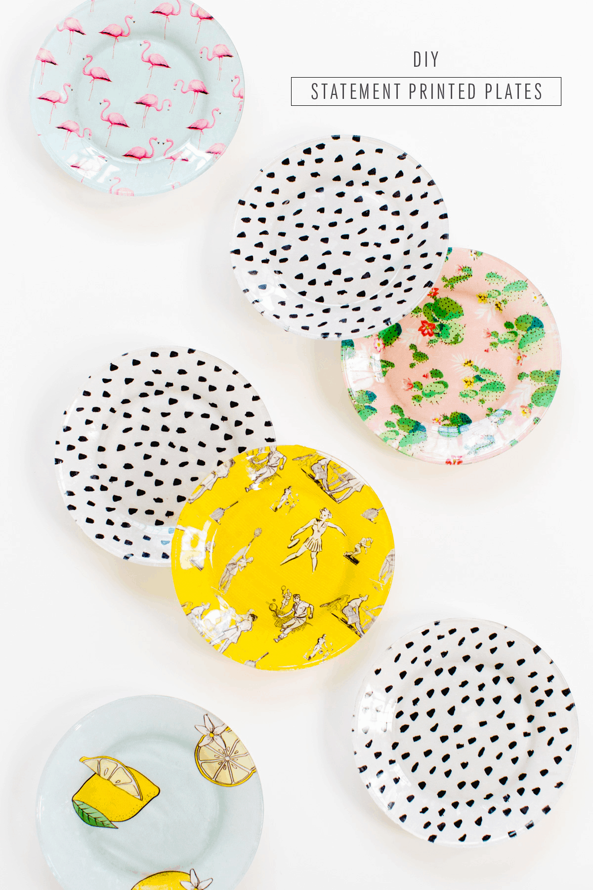 Colorful and cute DIY statement printed plates - sugar and cloth
