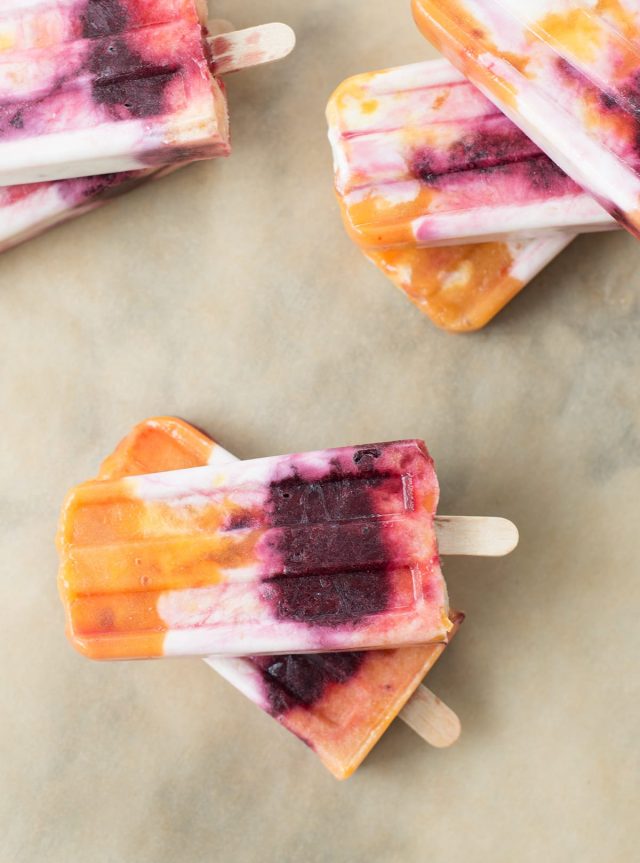 Roasted Peach & Cherry Popsicles Recipe