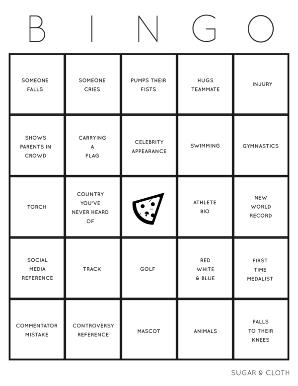 DIY World Sporting Event Watch Party + Printable Bingo Cards