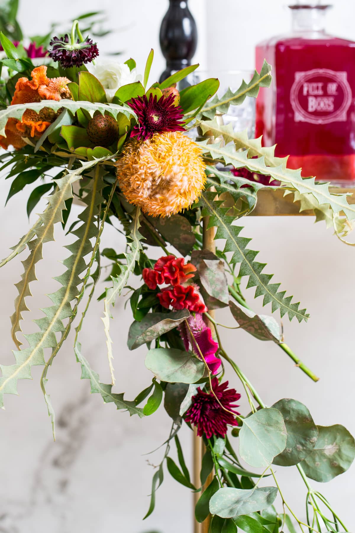 Spooky DIY Floral Bar Cart - Sugar & Cloth - Halloween - Houston Blogger - Holiday