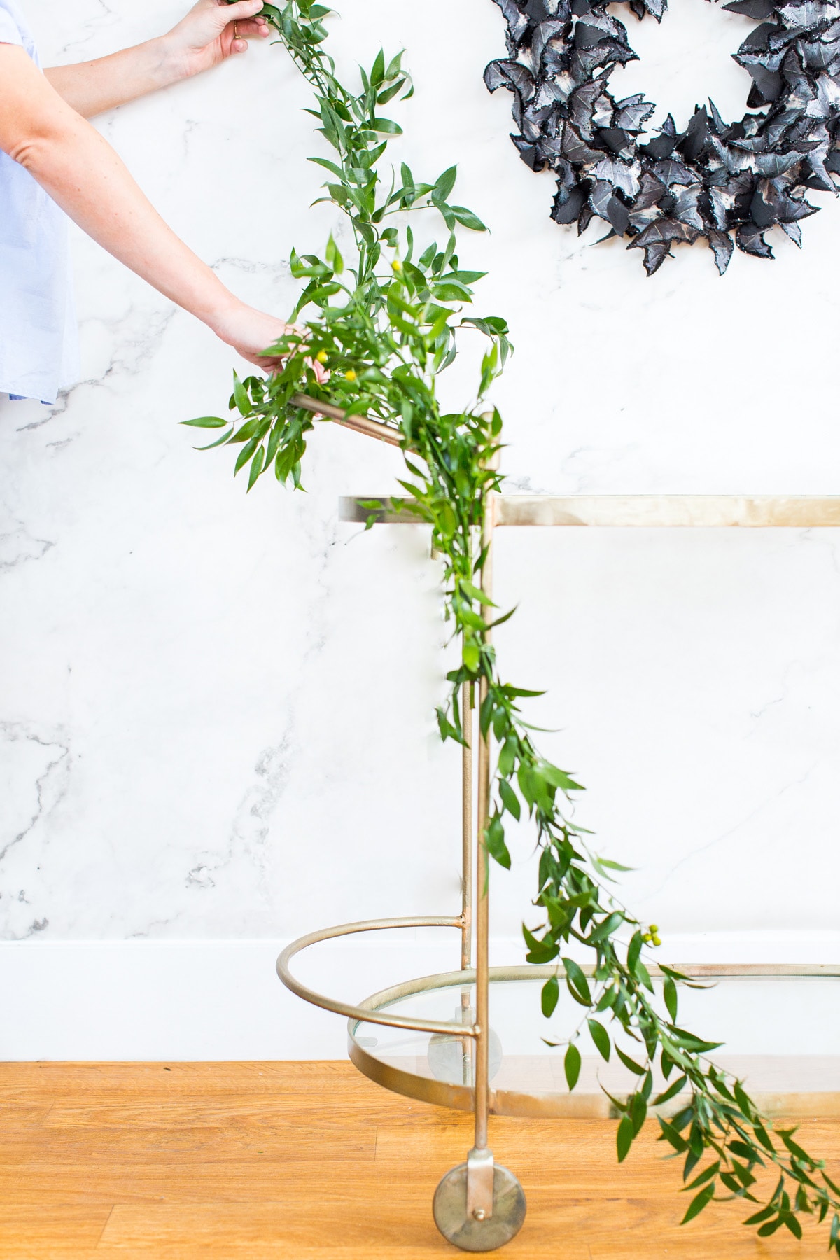 Spooky DIY Floral Bar Cart - Sugar & Cloth - Halloween - Houston Blogger - Holiday