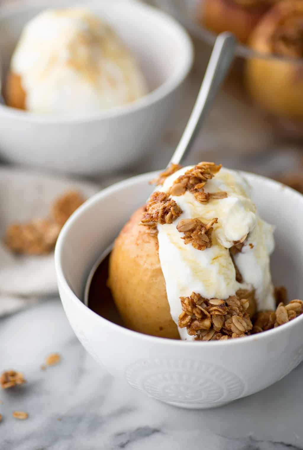 Baked Apples with Spiced Granola and Yogurt - Sugar & Cloth - Houston Blogger - Fall - Recipe