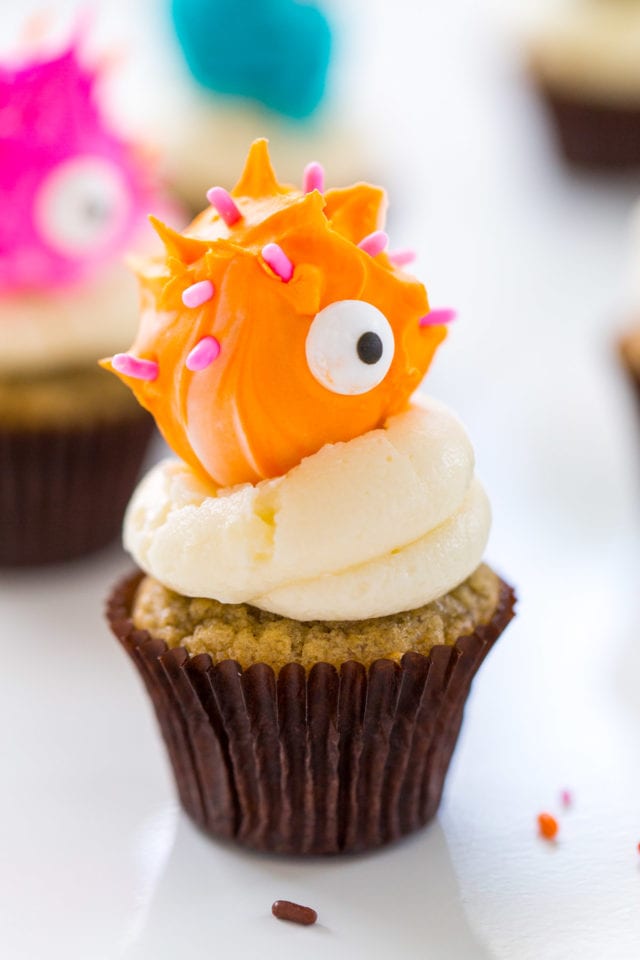 The cutest DIY truffle monster cupcake toppers you ever did see! - sugar and cloth - halloween - lindt chocolate