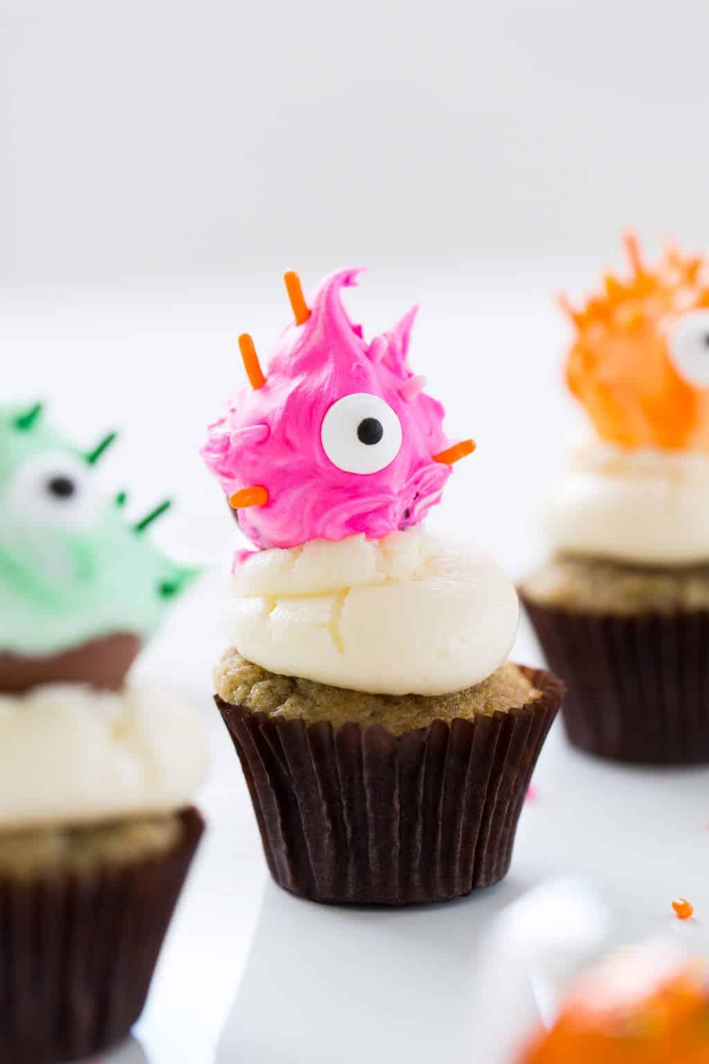 The cutest DIY truffle monster cupcake toppers you ever did see! - sugar and cloth - halloween - lindt chocolate