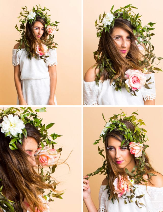 Winks & Wigs: DIY Wig and Lash Combinations for Halloween by Sugar & Cloth- Floral Headpiece- Flowers - ideas - ashley rose - best DIY blog - houston blogger #diy #blogger #costume #halloween #diycostume #halloweencostume #wig #falsies #lastminute
