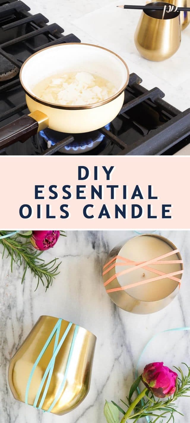 photo of how to make a diy essential oils candle by top Houston lifestyle blogger Ashley Rose of Sugar & Cloth