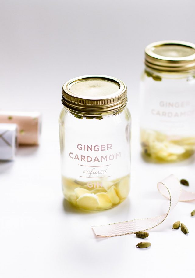 Ginger Infused Booze Holiday Gift Recipe by Sugar & Cloth, the award winning DIY blog. 