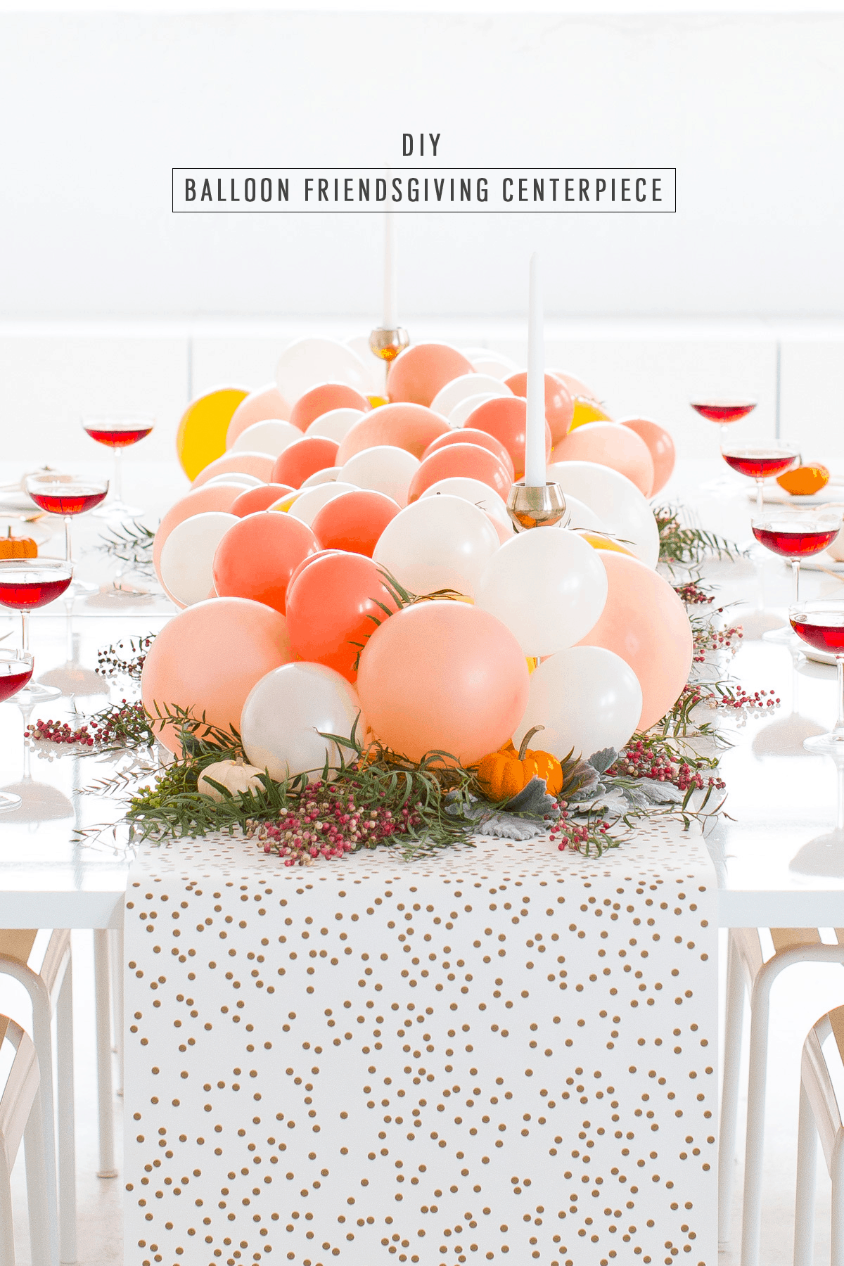 No one ever said you couldn't have your DIY balloon Friendsgiving table centerpiece and turkey too! - Sugar and Cloth - Ashley Rose - Best DIY blog - Best entertaining blog