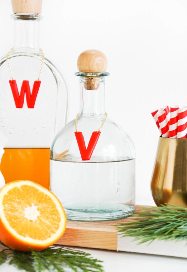 DIY Decanter Tags Sugar & Cloth DIY Cocktail Projects