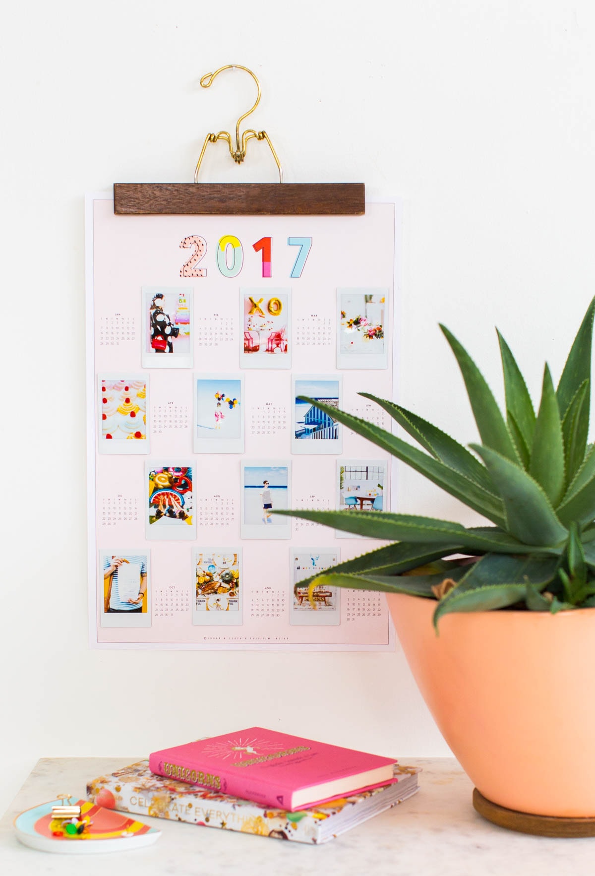 Free DIY Printable Photo Wall Calendar by lifestyle blogger Ashley Rose of Sugar & Cloth