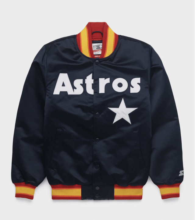 HOMAGE X Starter Astros Heavyweight Satin Jacket for unique valentines day gifts
