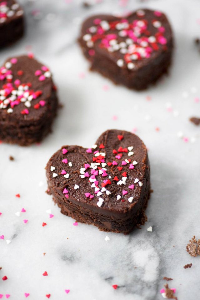 Frosted Heart Shaped Brownies For Your Valentine