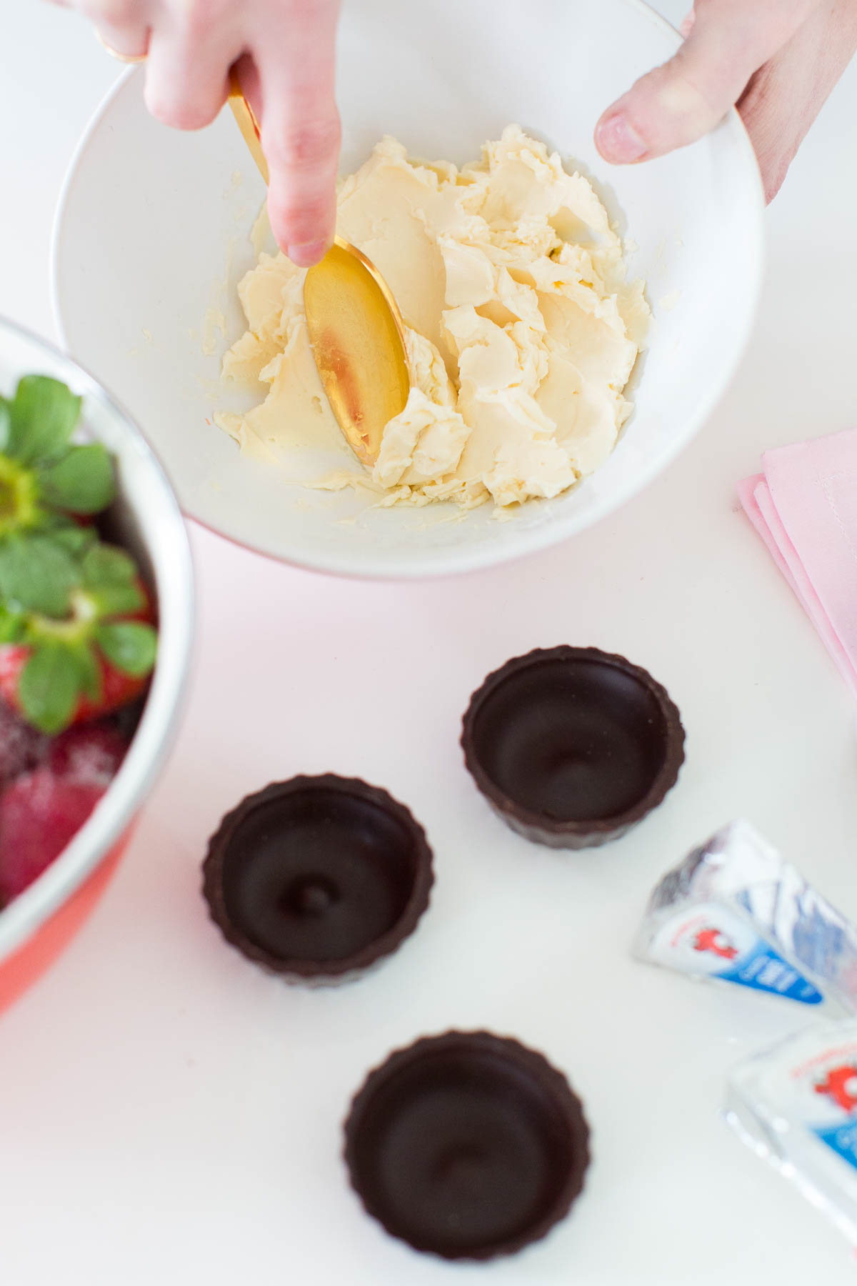 Chocolate Fruit Cheese Cups Recipe by top Houston blogger, Ashley Rose of Sugar and Cloth