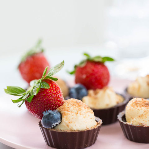 Chocolate Fruit Cheese Cup Recipe by top Houston blogger, Ashley Rose of Sugar and Cloth