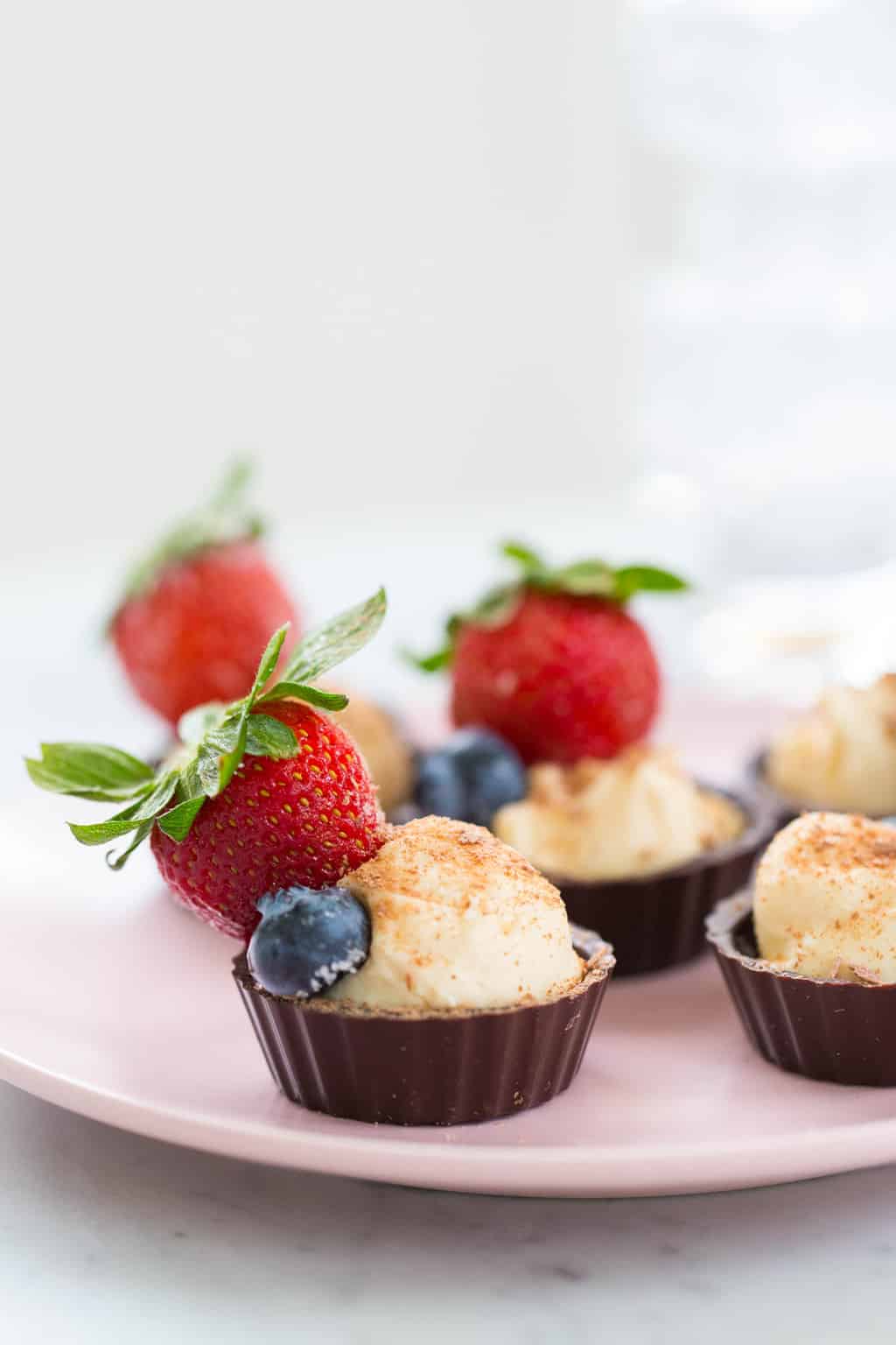 Chocolate Fruit Cheese Cup Recipe by top Houston blogger, Ashley Rose of Sugar and Cloth