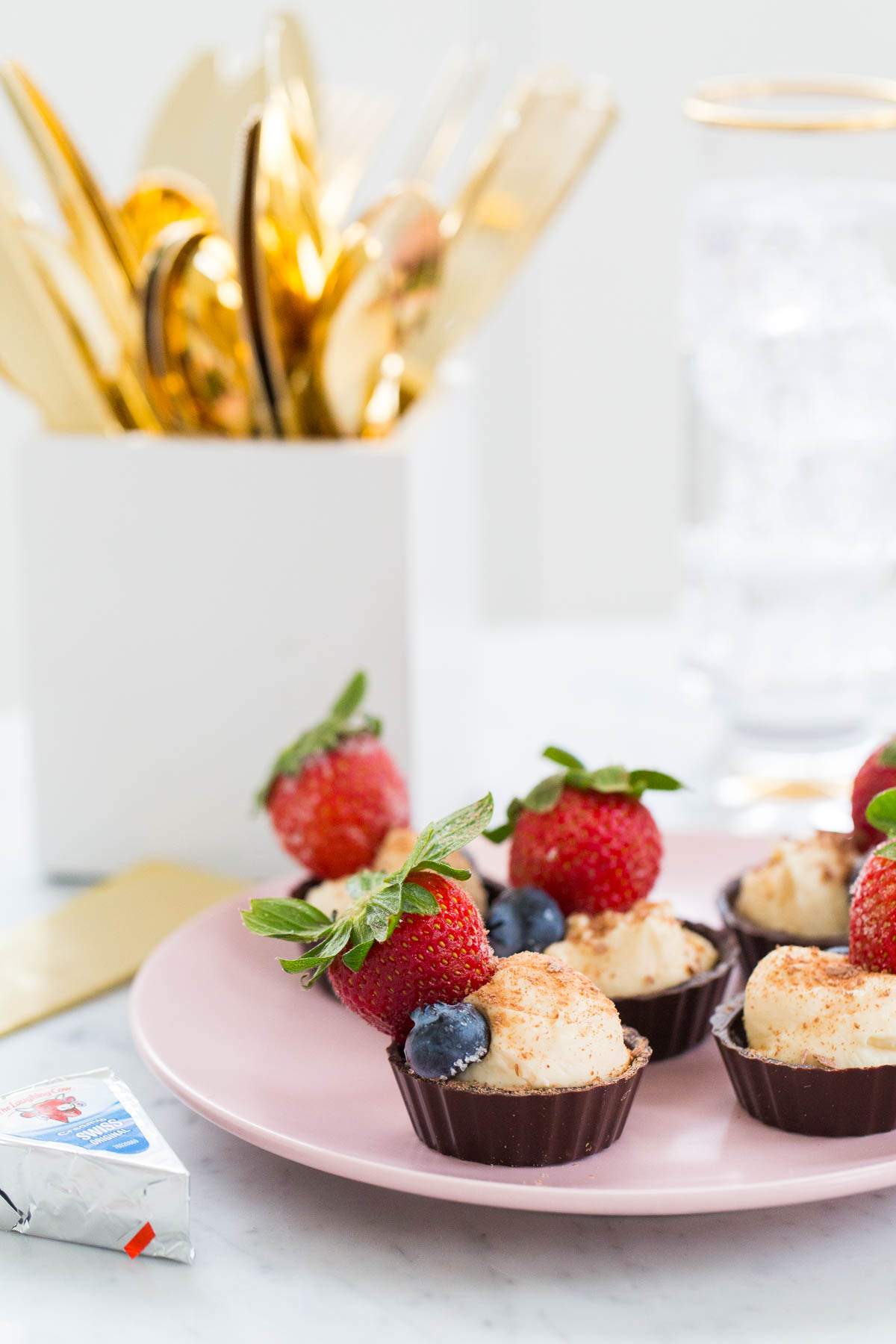 Chocolate Fruit Cheese Cups Recipe by top Houston blogger, Ashley Rose of Sugar and Cloth