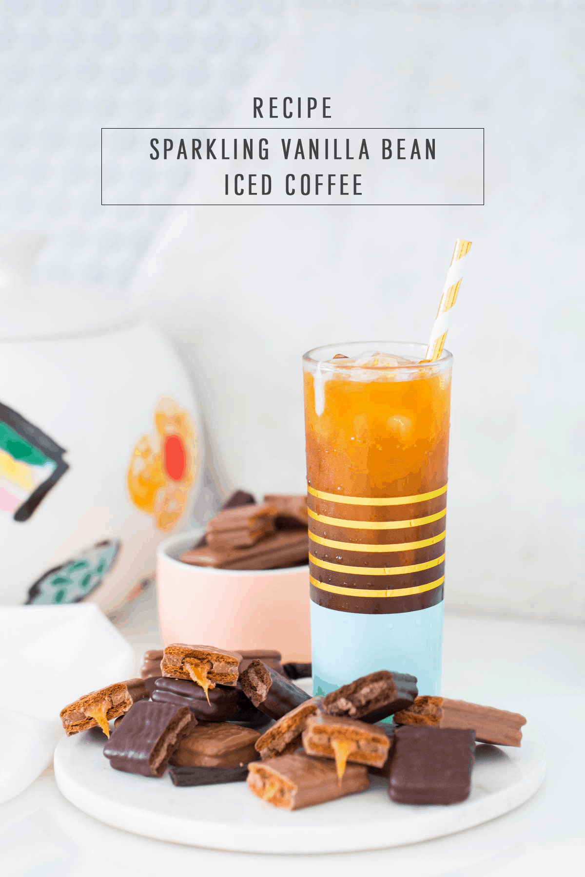 A Vanilla Bean Sparkling Iced Coffee Recipe with Tim Tam by top Houston lifestyle blogger, Ashley Rose of Sugar and Cloth