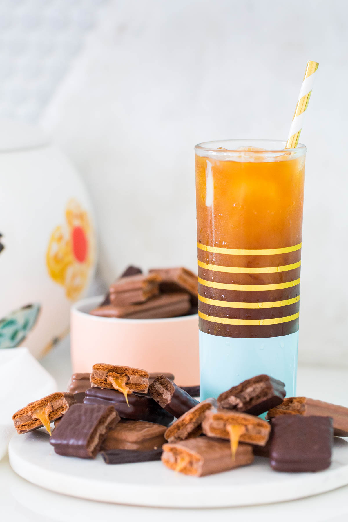 A Vanilla Bean Sparkling Iced Coffee Recipe with Tim Tam by top Houston lifestyle blogger, Ashley Rose of Sugar and Cloth