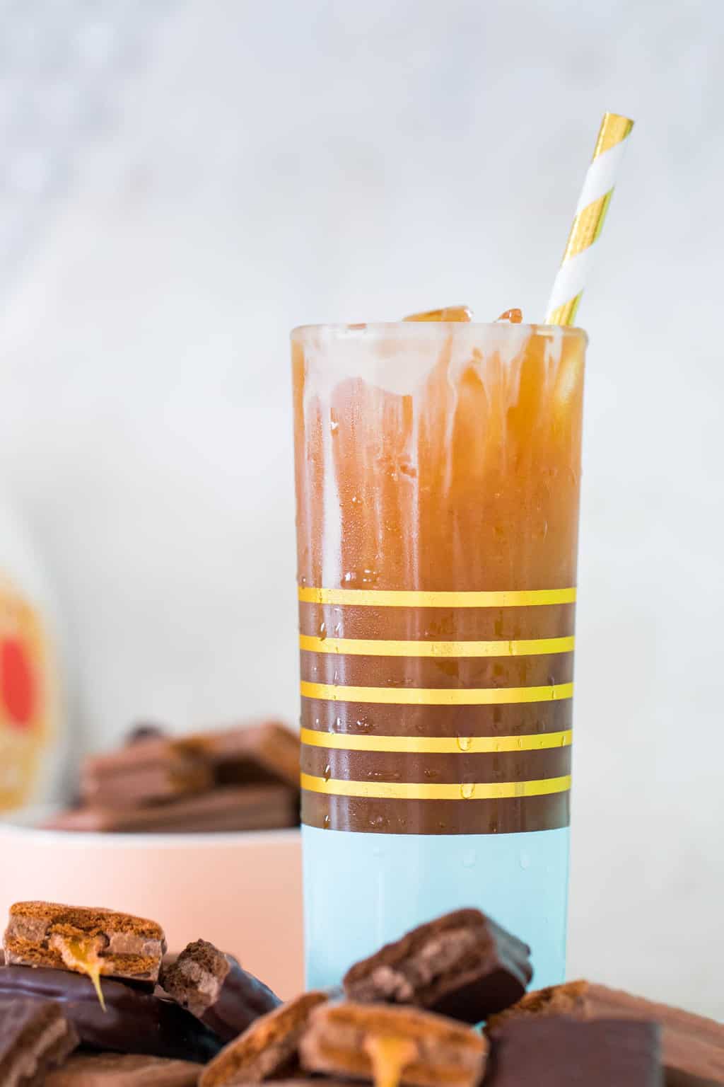 A Vanilla Bean Sparkling Iced Coffee Recipe with Tim Tam by top Houston lifestyle blogger, Ashley Rose of Sugar and Cloth