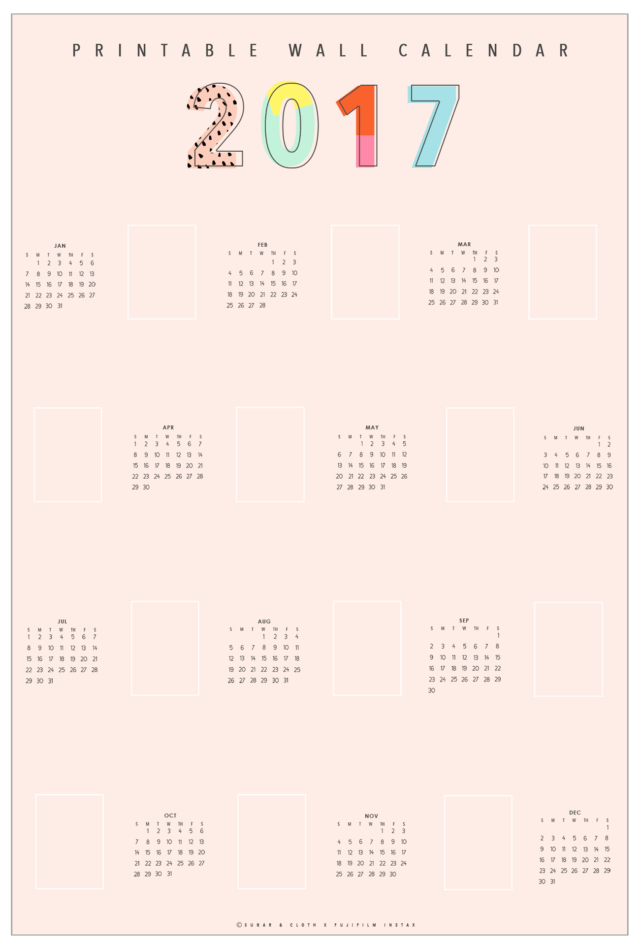 DIY Printable Photo Wall Calendar — Sugar & Cloth