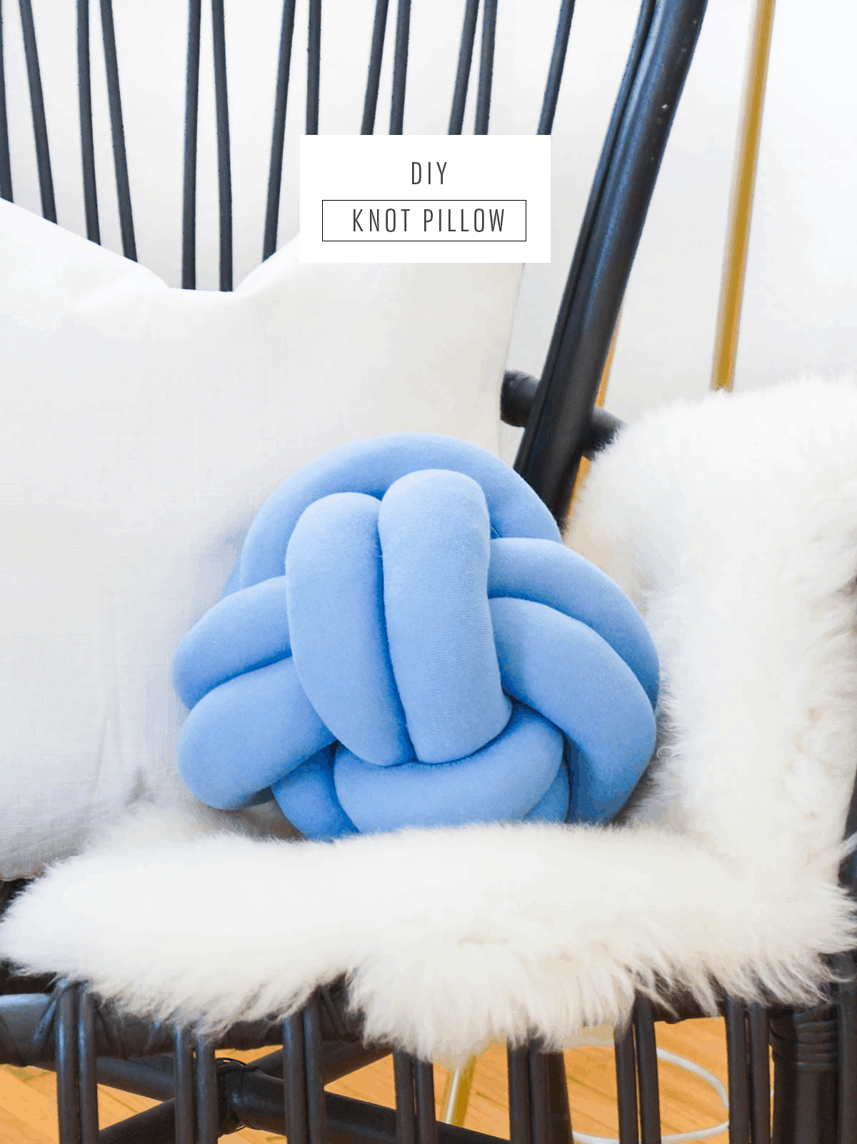 step by step tutorial instructions for How To Make A DIY Knot Pillow for your custom home decor color! by top Houston lifestyle blogger Ashley Rose #homedecor #diy #diyhomedecor #pillow #howto #decor #tutorial