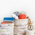 DIY Rag Rug Storage Baskets by Sugar & Cloth, an award winning DIY, home decor, recipes blog.