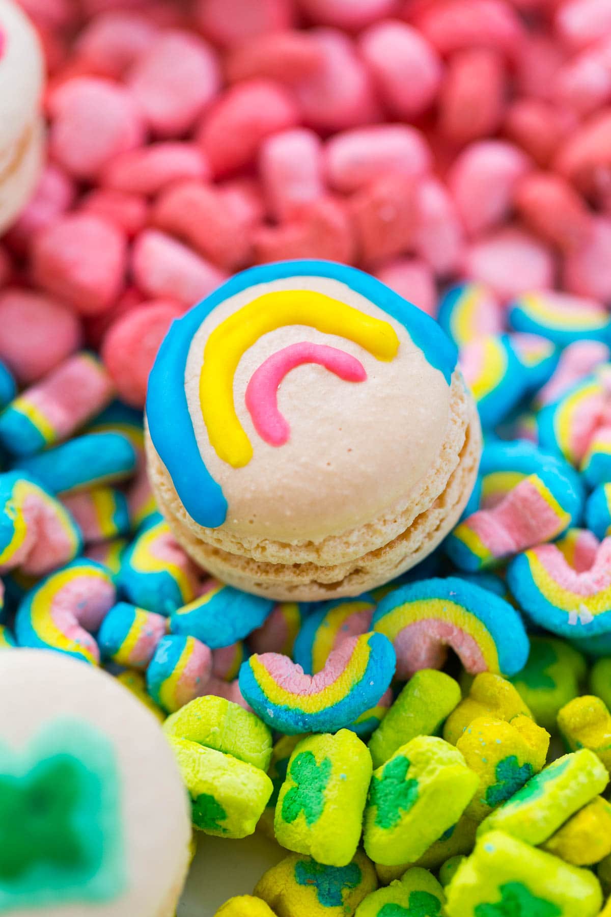 DIY lucky charms macarons by top Houston lifestyle blogger, Ashley Rose of Sugar and Cloth