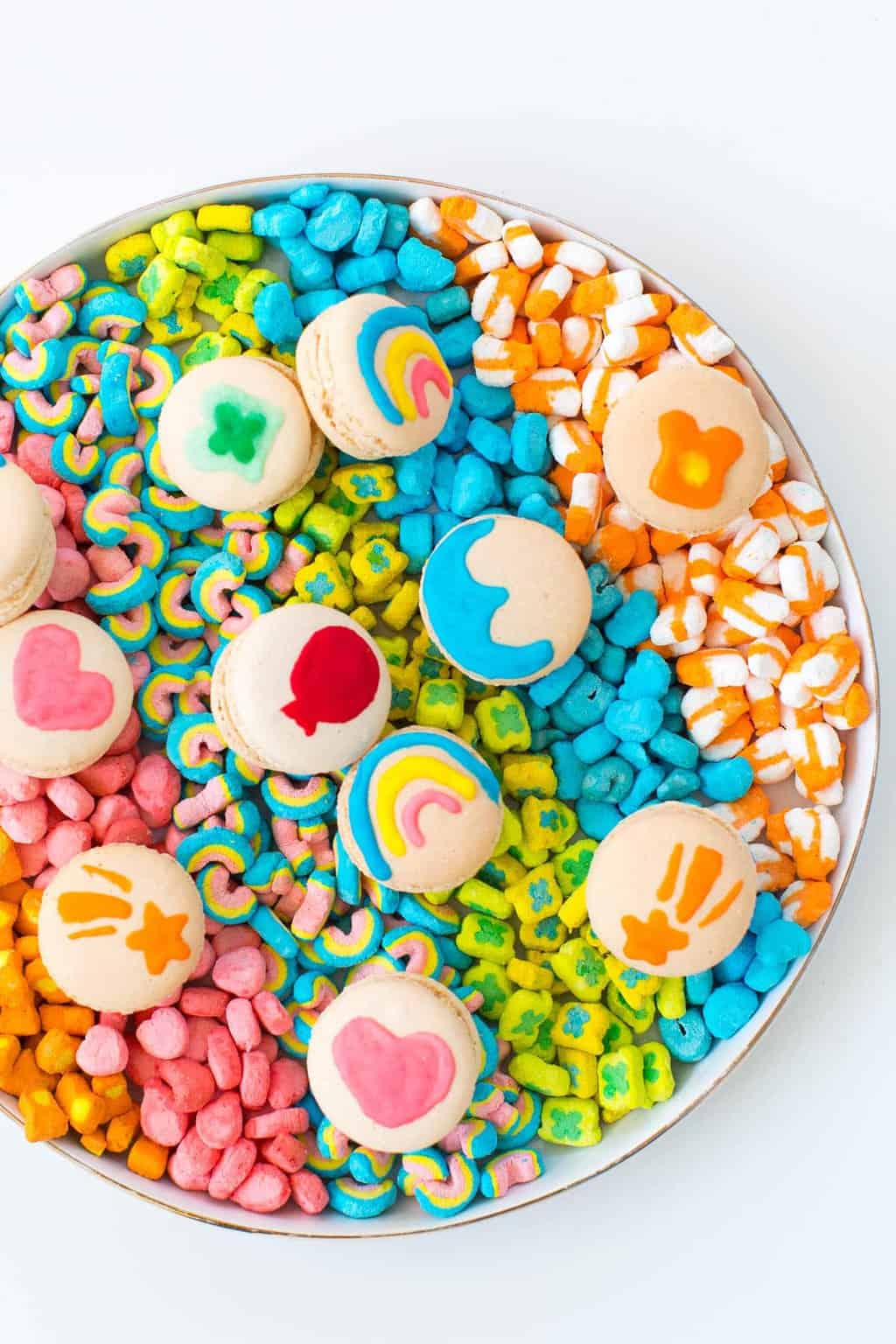 DIY lucky charms macarons by top Houston lifestyle blogger, Ashley Rose of Sugar and Cloth