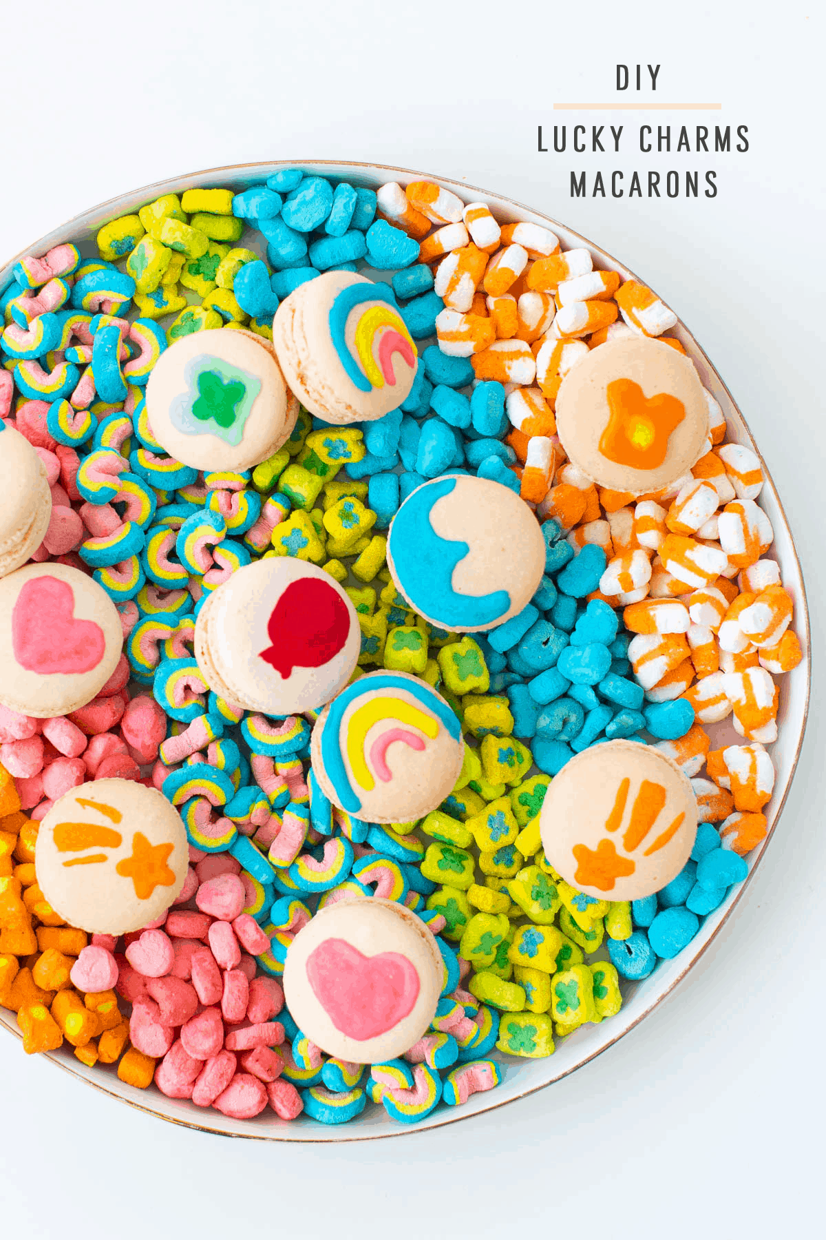 DIY lucky charms macarons by top Houston lifestyle blogger, Ashley Rose of Sugar and Cloth