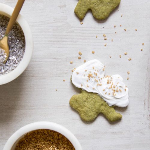 White Chocolate Shamrock Matcha Cookies