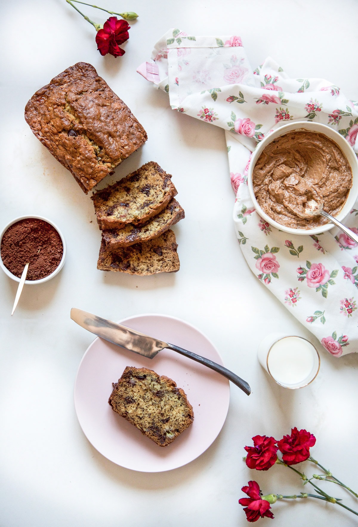 Banana Bread with Whipped Mocha Mascarpone by Sugar & Cloth, an award winning DIY, recipes, and home decor blog.