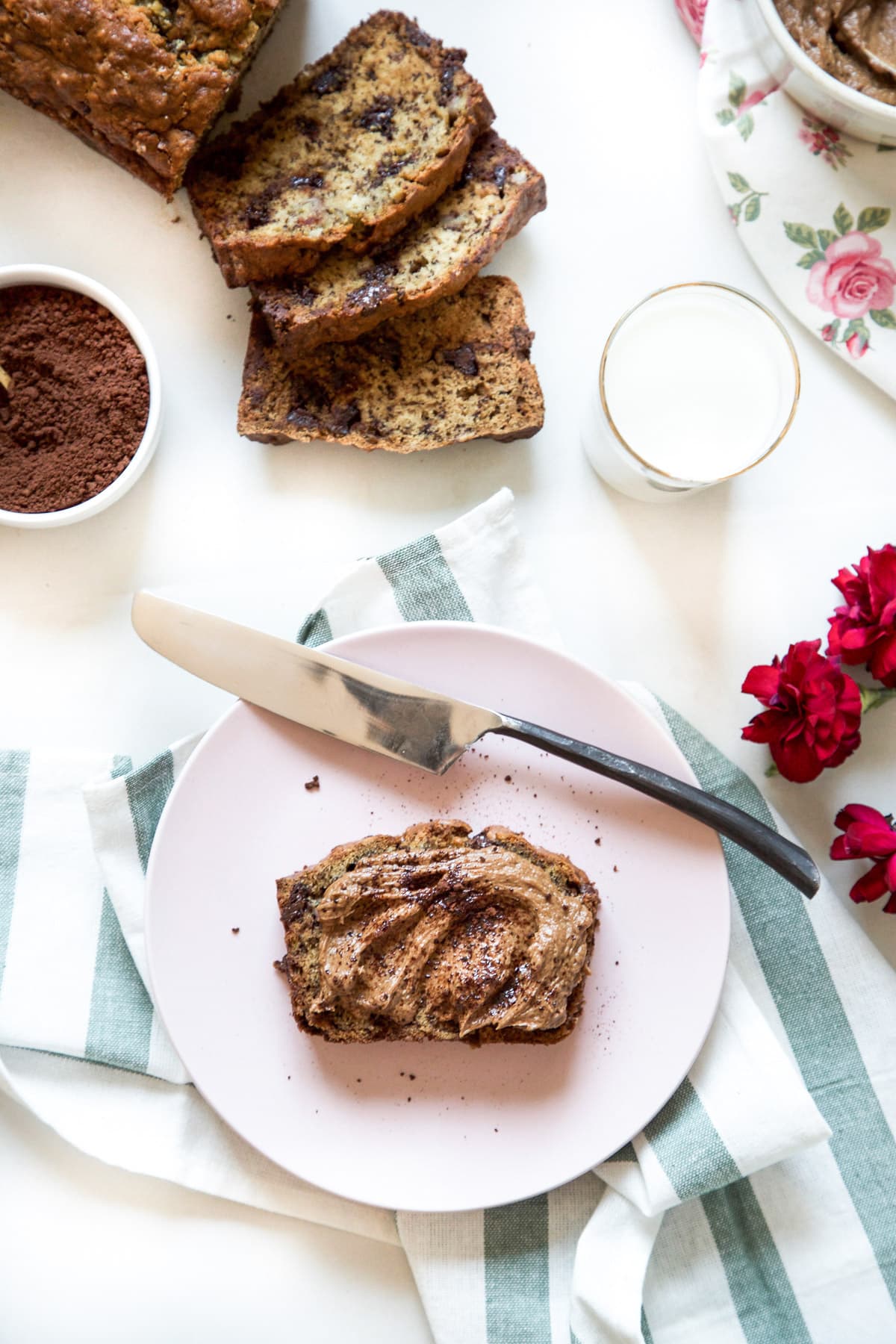 Banana Bread with Whipped Mocha Mascarpone by Sugar & Cloth, an award winning DIY, recipes, and home decor blog.