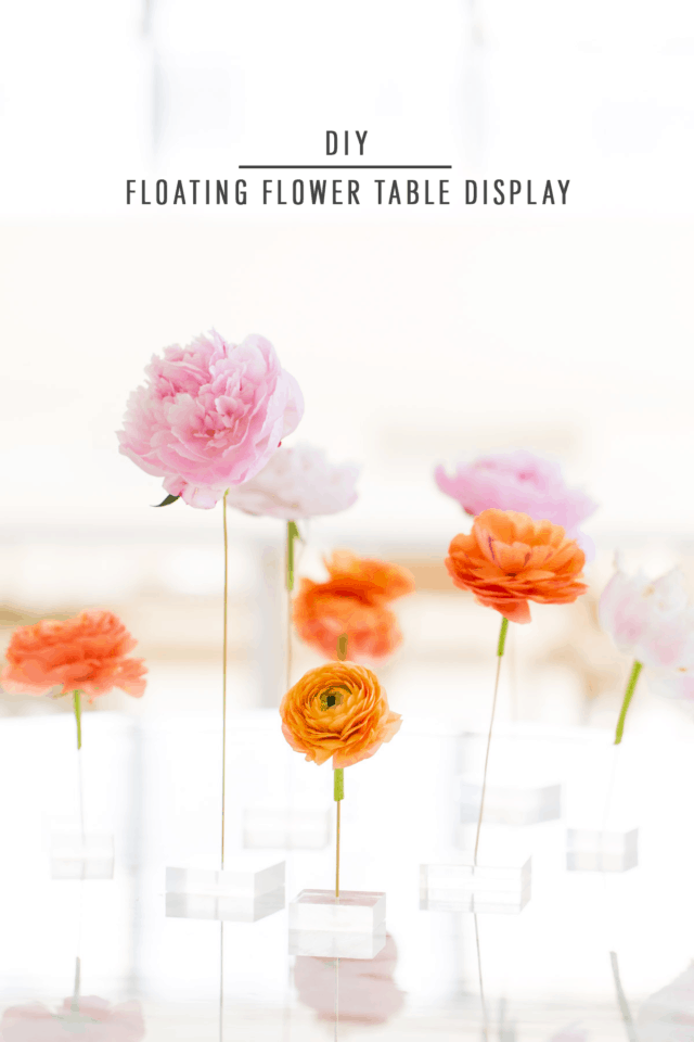 DIY floating flower table display by top Houston lifestyle blogger Ashley Rose of Sugar and Cloth