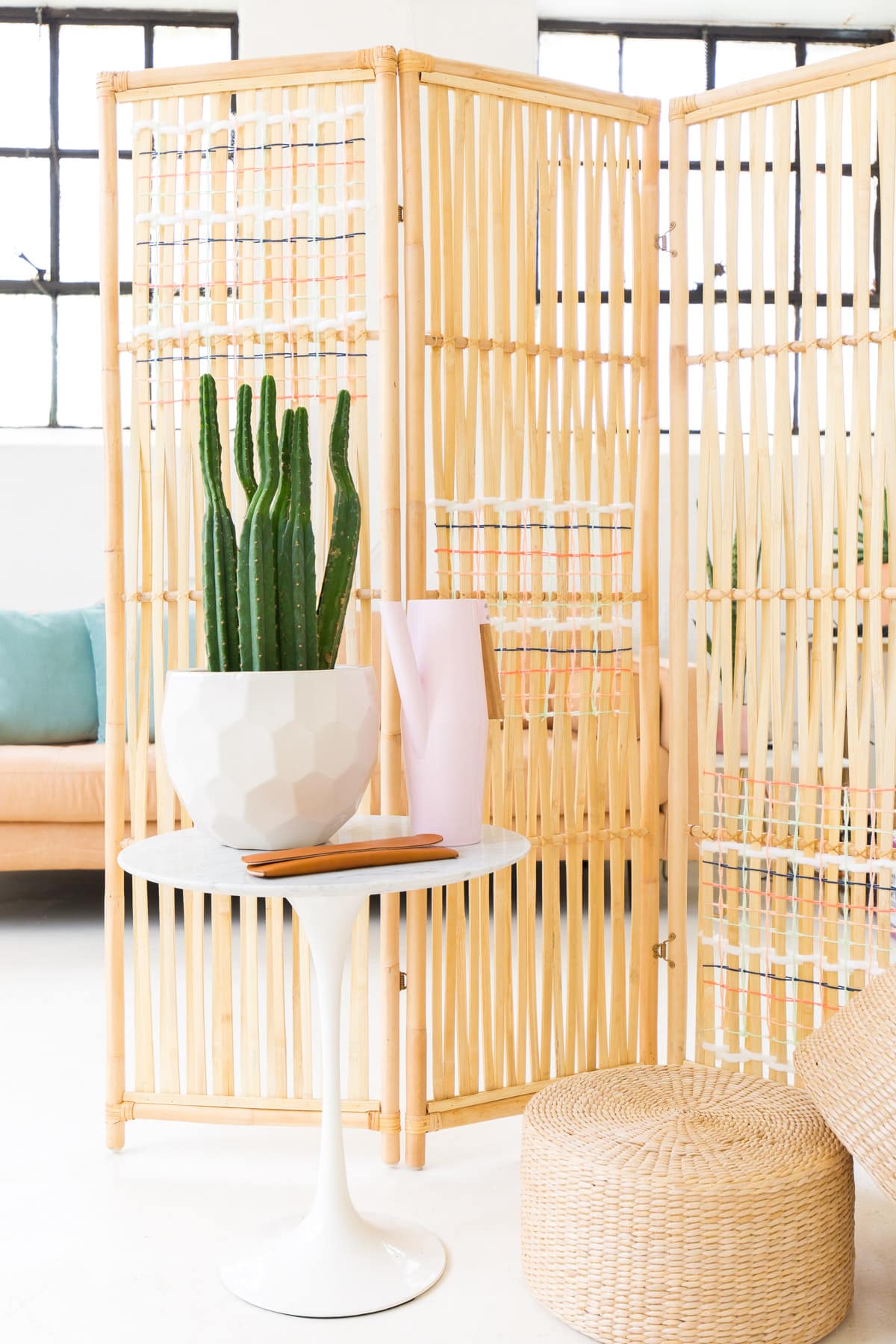 DIY Ikea Hack Woven Room Divider Sugar & Cloth DIY