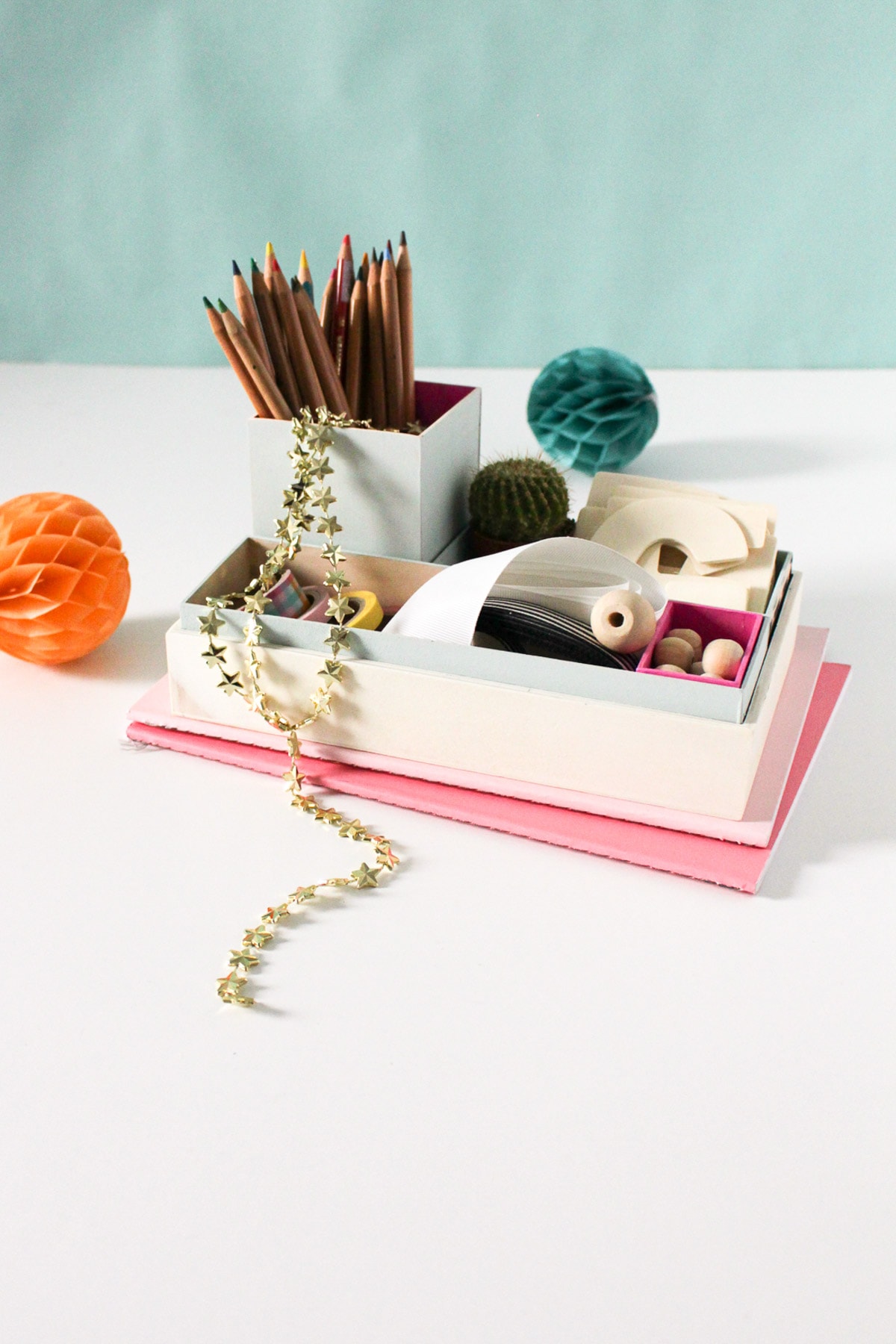 DIY Nesting Desk Organizer by Sugar & Cloth, an award winning DIY, home decor, and recipe blog.