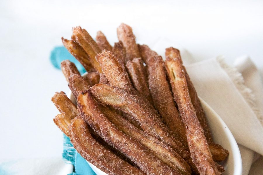 Cinnamon Churros with Chili Chocolate by Sugar & Cloth, an award winning DIY, recipes, and home decor blog.