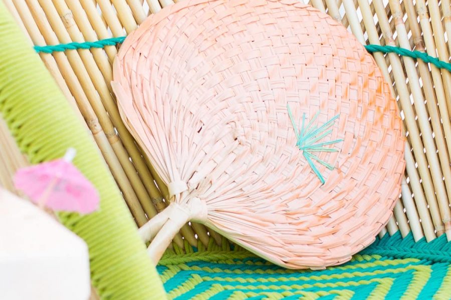 DIY Geometric Embroidered Fans by Ashley Rose of Sugar & Cloth, an award winning DIY blog.