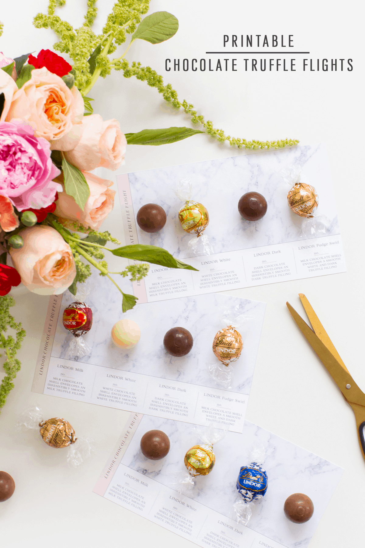 DIY chocolate truffle flight printables by Ashley Rose of top houston lifestyle blog, Sugar and Cloth