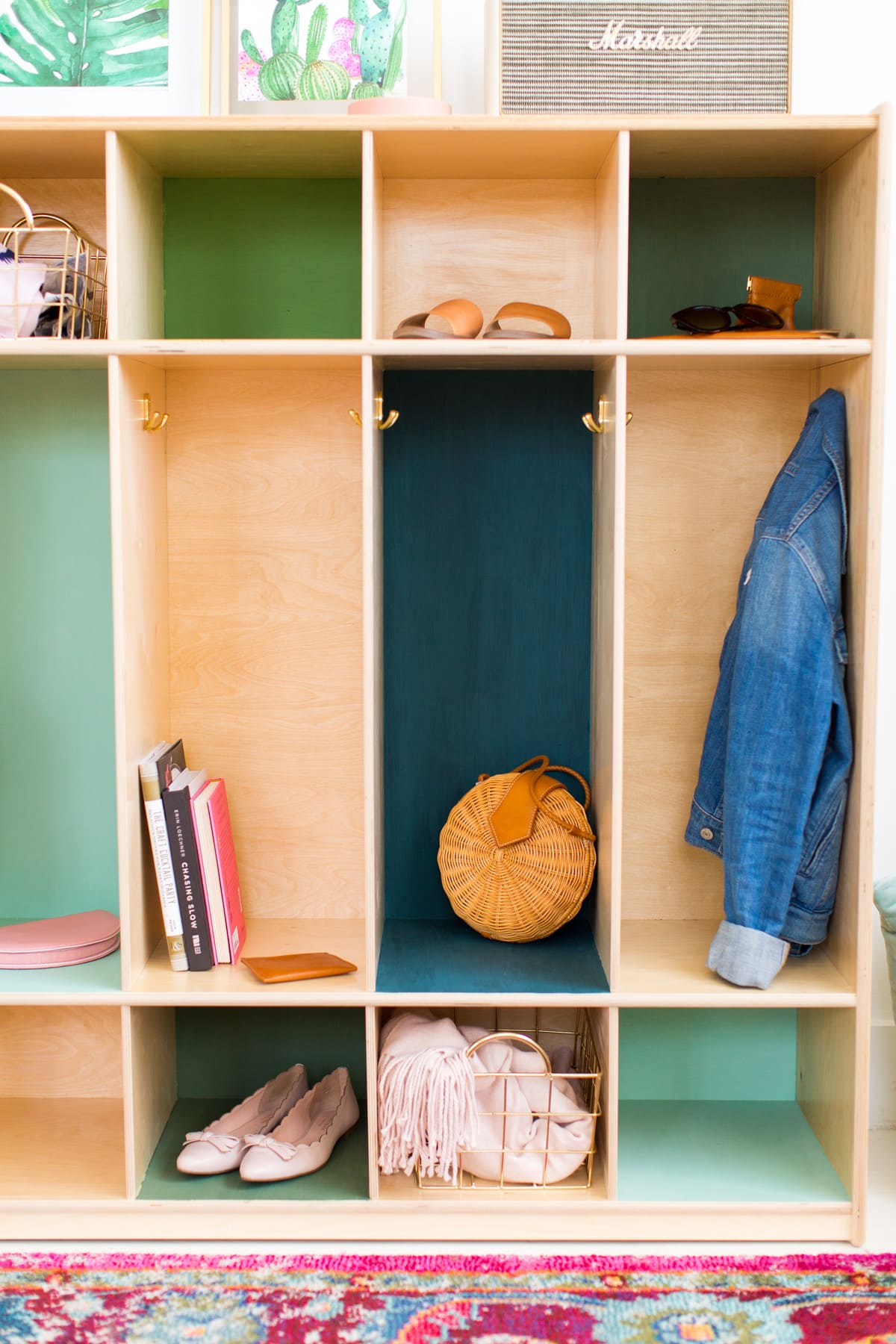 DIY Color Block Storage Lockers by top Houston lifestyle blogger Ashley Rose of Sugar & Cloth