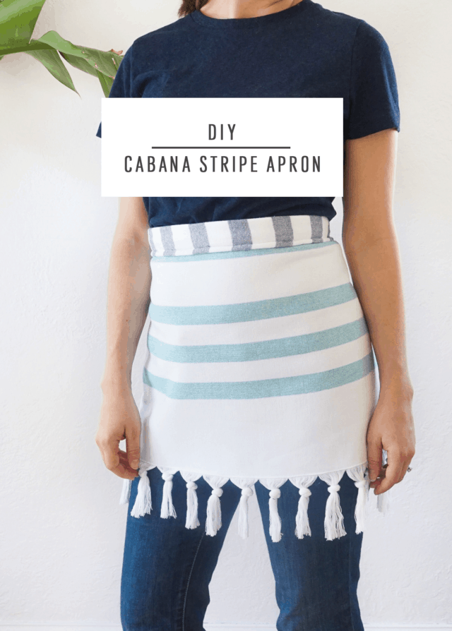 Cabana Stripe Apron by Sugar & Cloth, an award winning DIY, home decor, and recipes blog.
