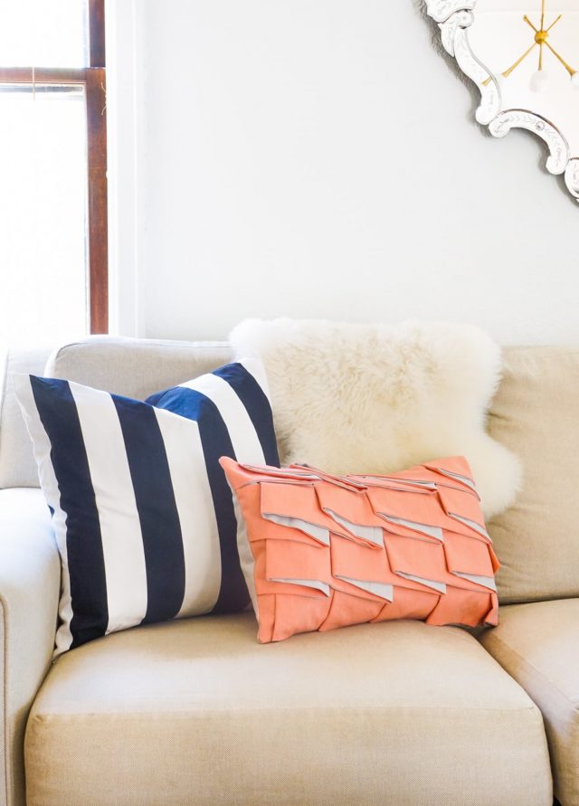 DIY Structured Pleat Lumbar Pillow