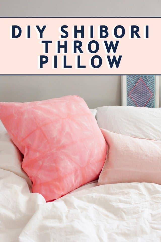 photo of how to tie dye a DIY Shibori Throw Pillow by top Houston lifestyle blogger Ashley Rose of Sugar & Cloth